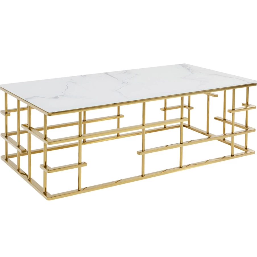 KARE Design Modern Gold Coffee Table Rome 130X70cm Luxury Living Room Center Table