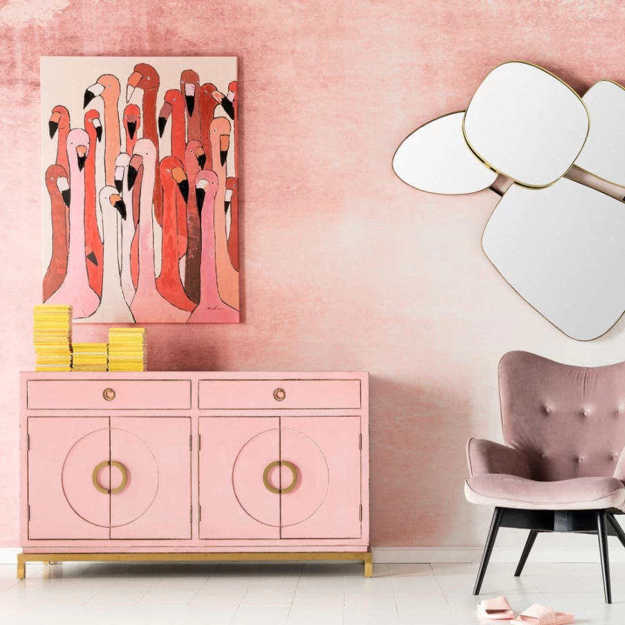KARE Design Modern Pink Sideboard with Storage - Stylish Cabinet for Living Room