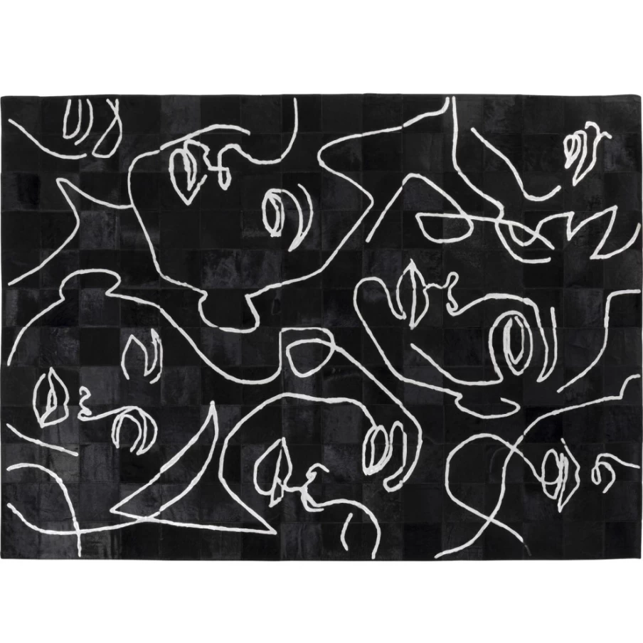 KARE Design Modern Abstract Face Pattern Carpet 170x240 cm for Living Room Decor