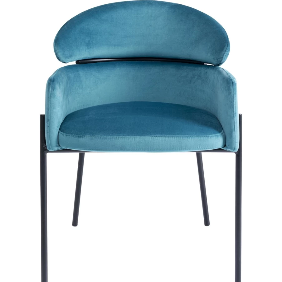 "KARE Design Alexia Velvet Blue Armchair - Luxurious Comfort with Armrests"