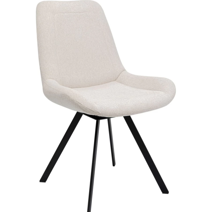 "KARE Design Baron Cream Swivel Chair - Modern Rotating Lounge Chair for Home Office"