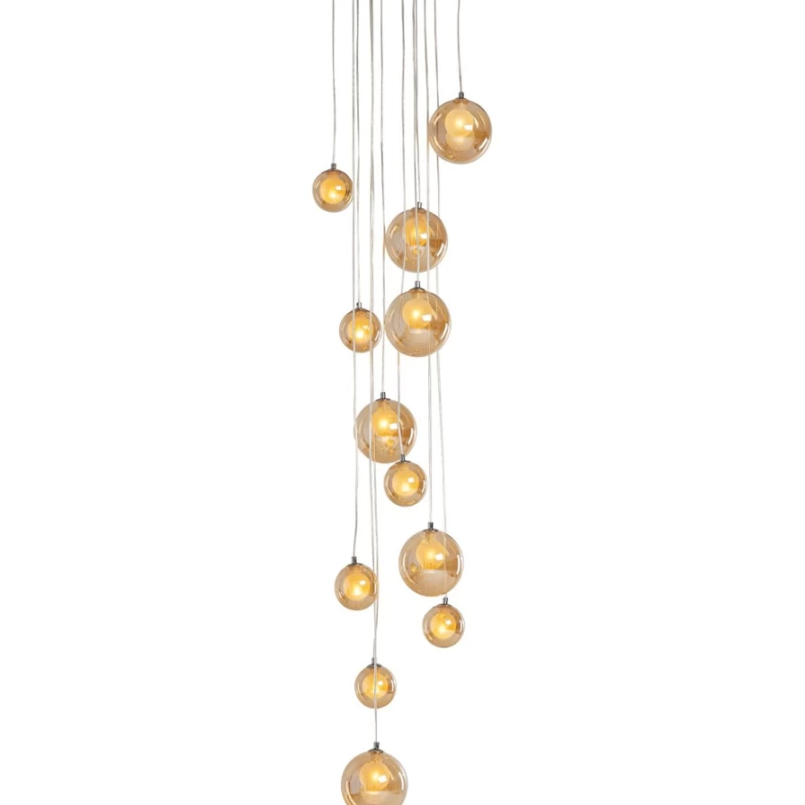 KARE Design Modern Amber Glass Pendant Lamp - Symphony Collection Lighting Fixture for Dining Room & Kitchen