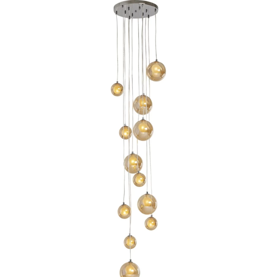 KARE Design Modern Amber Glass Pendant Lamp - Symphony Collection Lighting Fixture for Dining Room & Kitchen