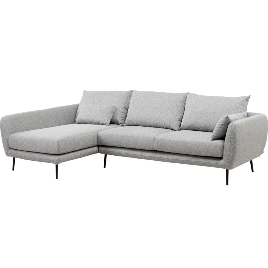 KARE Design Amalfi Left Corner Sofa 275cm in Grey | Modern Modular Sectional Couch for Living Room