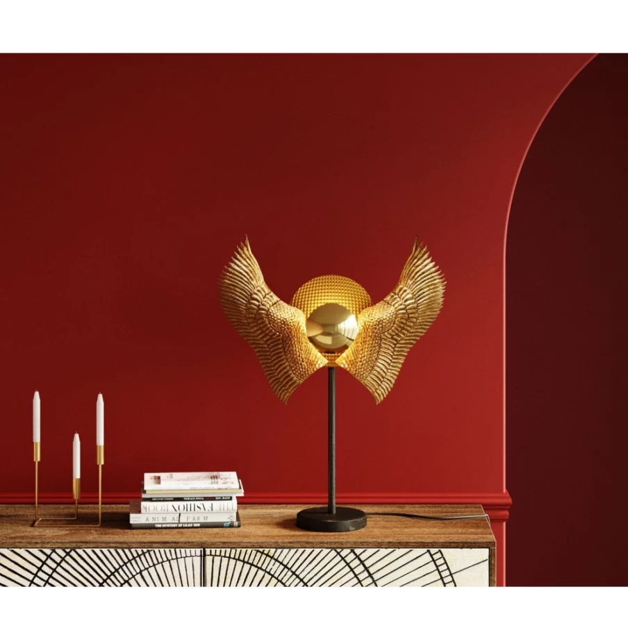 "KARE Design Modern Table Lamp with Bird Wings - 76cm Height Decorative Lighting"