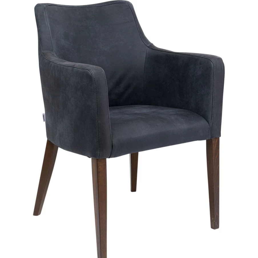 KARE Design Modern Leather Chair with Adjustable Armrests in Anthracite - Stylish Comfort for Home & Office