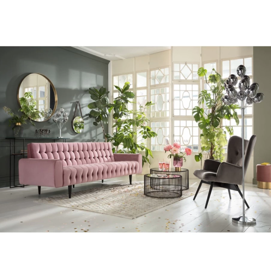 "KARE Design Milchbar 3-Seater Sofa in Velvet Mauve – Modern Luxury Lounge Furniture"