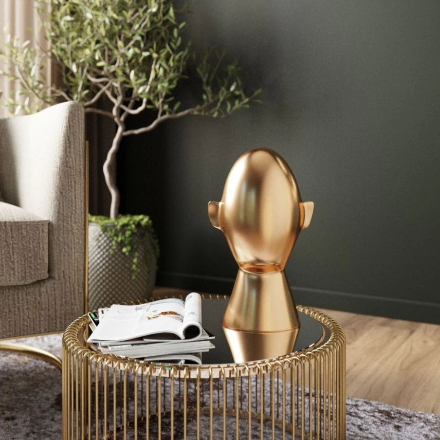 "KARE Design Modern Abstract Gold Face Wall Decor - 28cm Sculptural Art Piece"