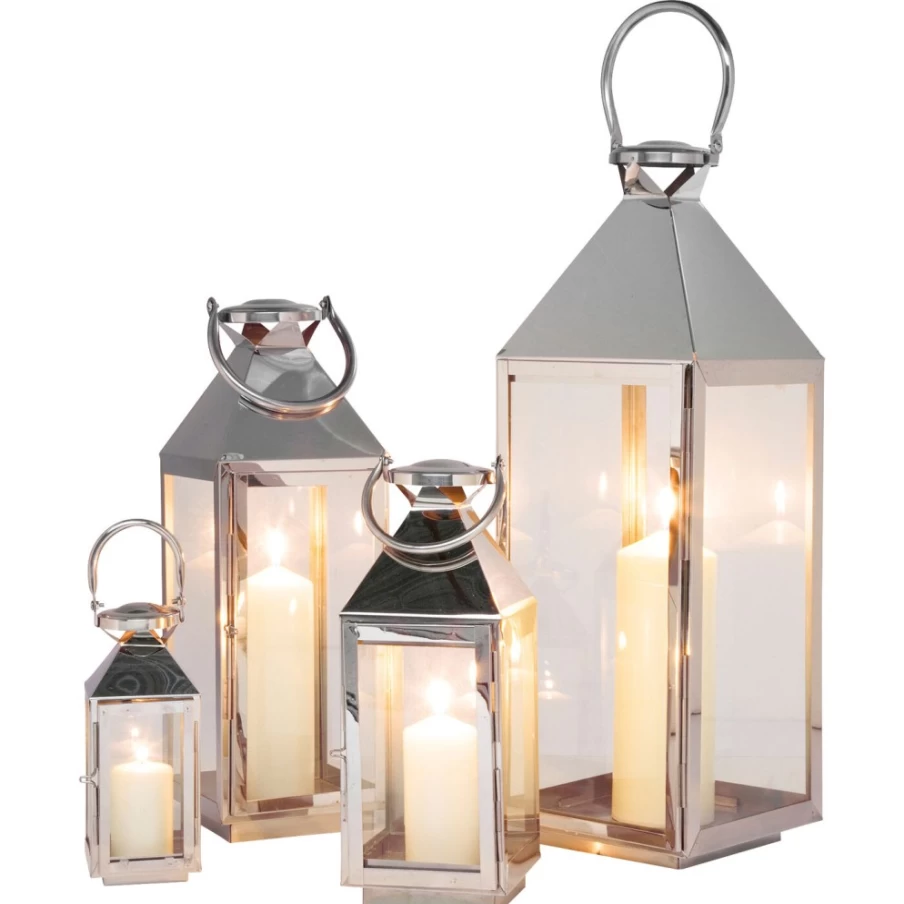 KARE Design Silver Giardino Lantern Set of 4 - Decorative Outdoor Garden Lighting