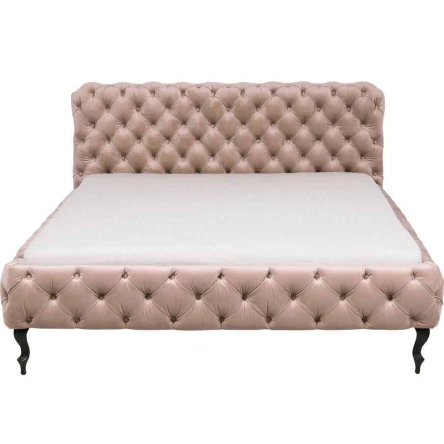 KARE Design Velvet Ecru Bed Frame 180x200 cm - Luxurious Bed Desire Collection