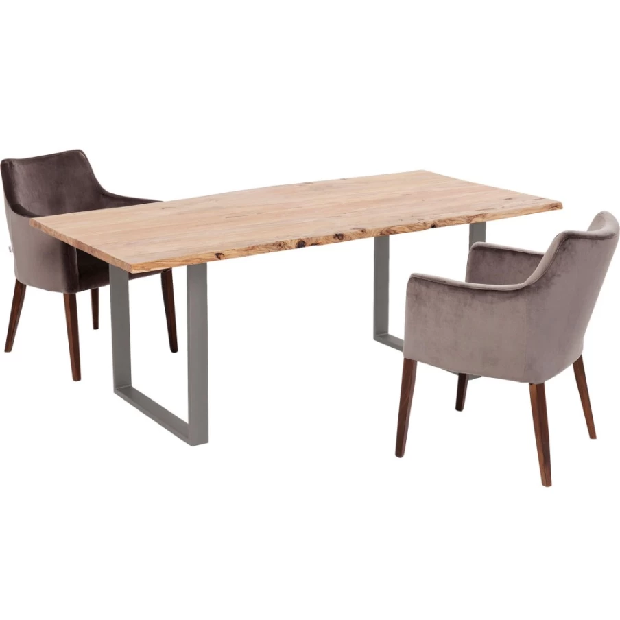 KARE Design Modern Steel Table Harmony 200X100 - Industrial Crude Metal Dining Table