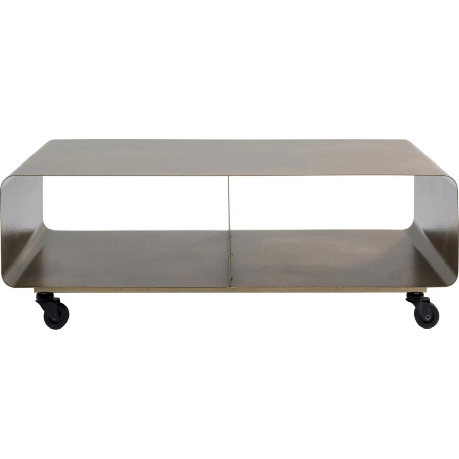 KARE Design Bronze Mobile Lowboard Lounge M - 90x30cm Modern Rolling Side Table