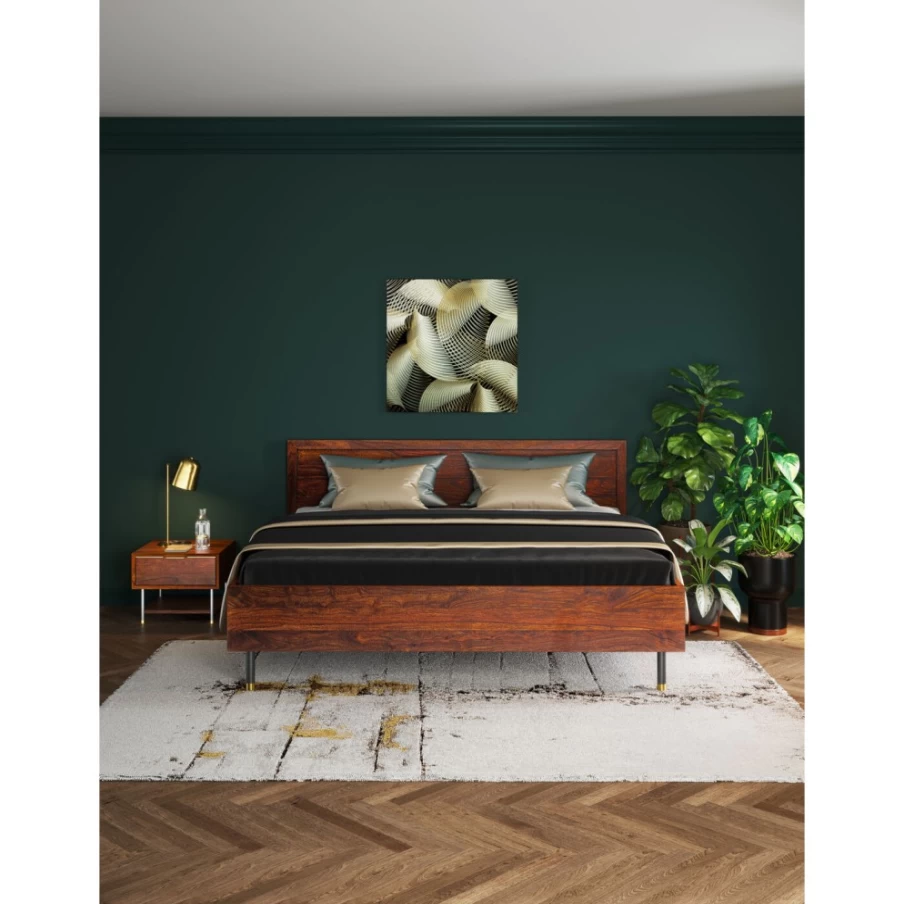 KARE Design Ravello Solid Wood Bed Frame 160x200cm - Modern Handcrafted Wooden Queen Size Bed