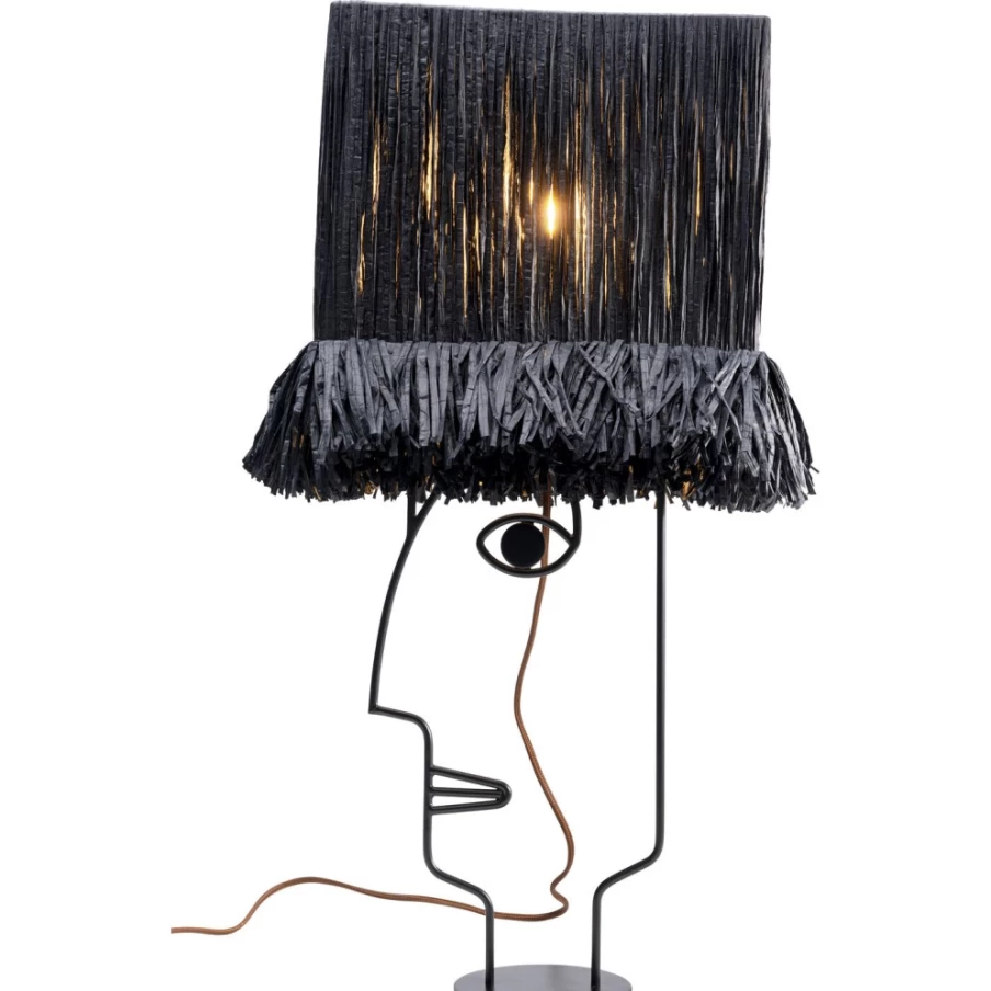 KARE Design Modern Table Lamp with Hat-Shaped Shade, 66cm Height, Unique Home Decor Lighting