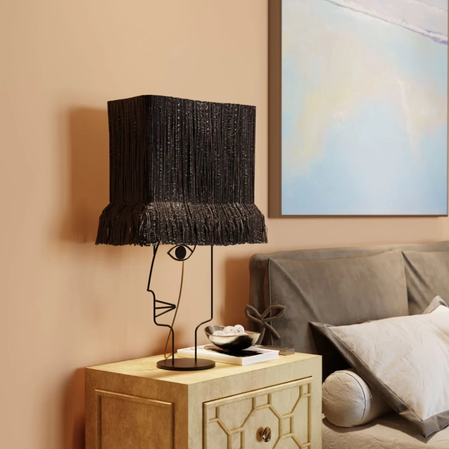 KARE Design Modern Table Lamp with Hat-Shaped Shade, 66cm Height, Unique Home Decor Lighting
