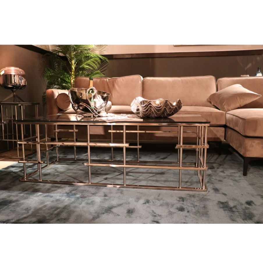 KARE Design Modern Silver Coffee Table Rome 130X70cm Stylish Living Room Furniture