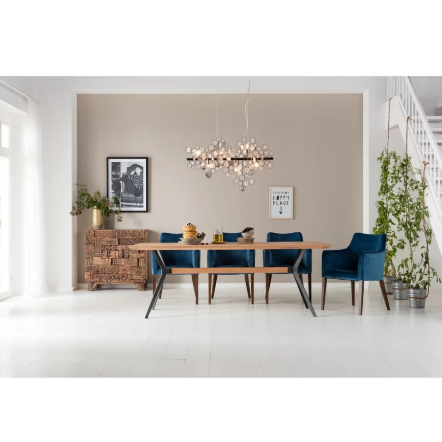 KARE Design Modern Oak Dining Table Downtown 220X100Cm Solid Wood Rectangular Kitchen Table