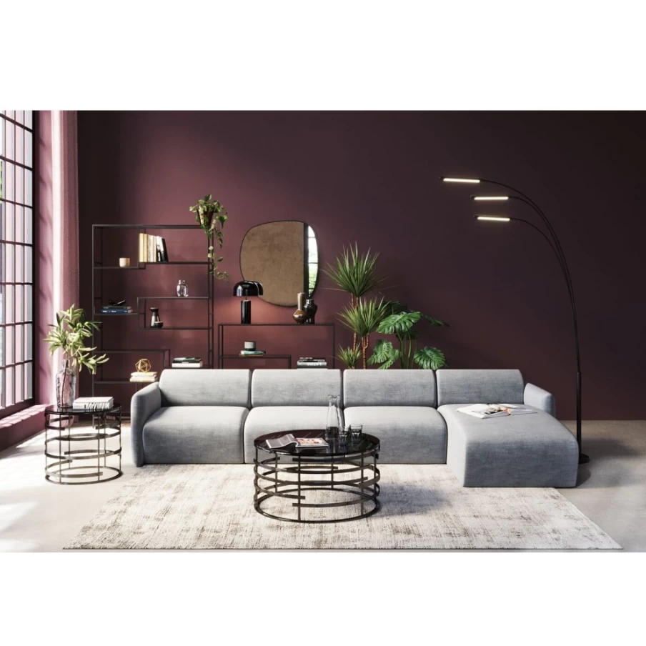 KARE Design Modern Grey Corner Sofa Lucca Right Sectional 331cm for Luxury Living Room
