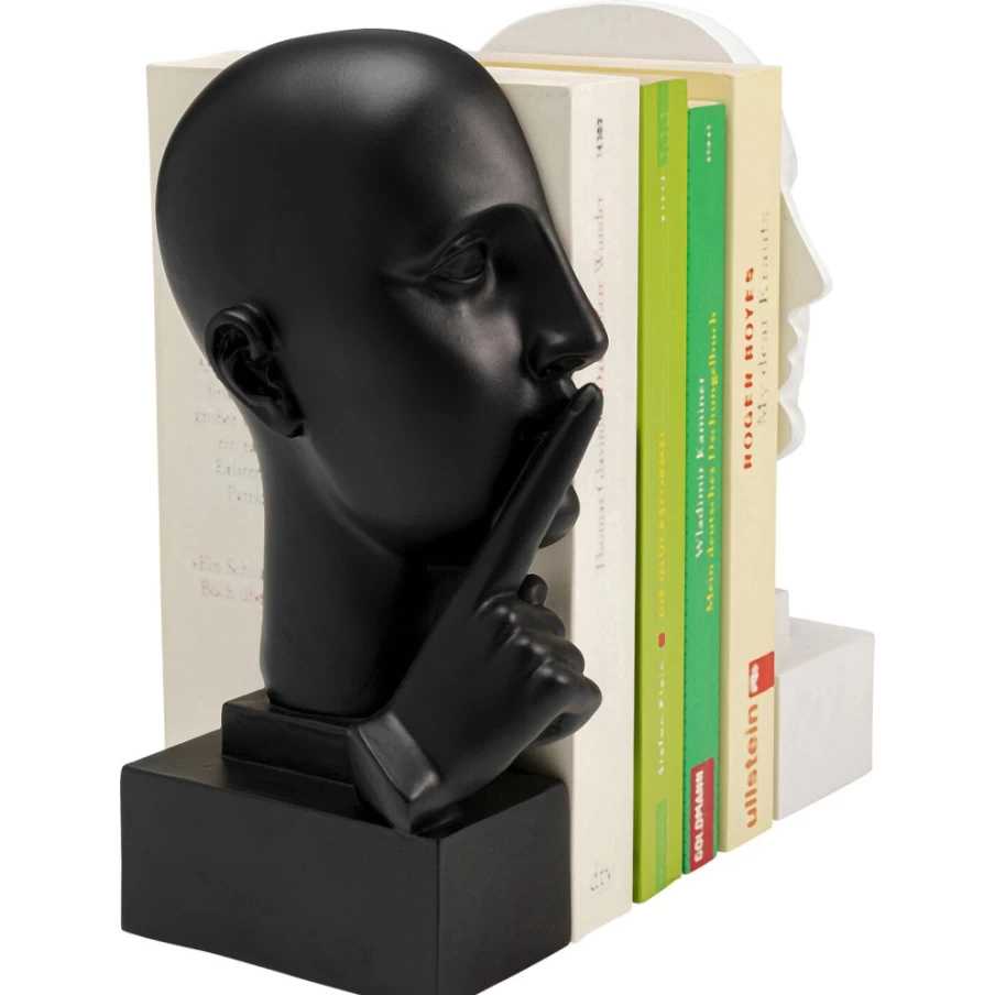 KARE Design Modern Bookend Volto Nose Set of 2 - Decorative Bookends for Shelves