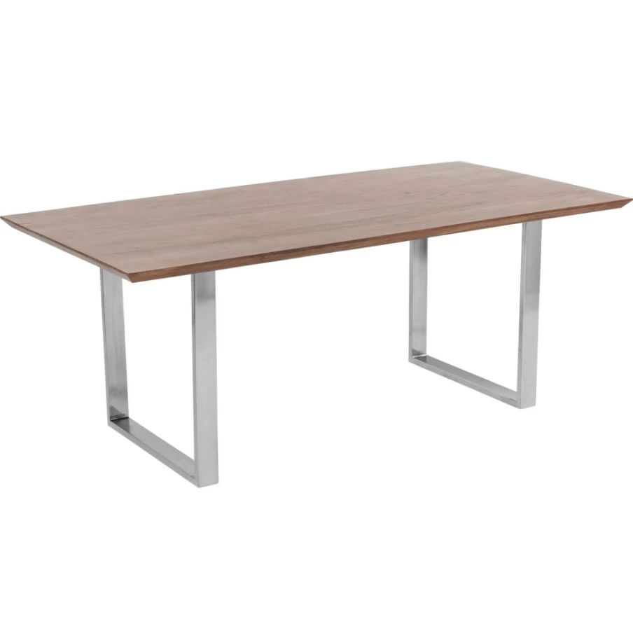 KARE Design Modern Dark Chrome Dining Table Symphony 180X90cm Stylish Contemporary Kitchen Table