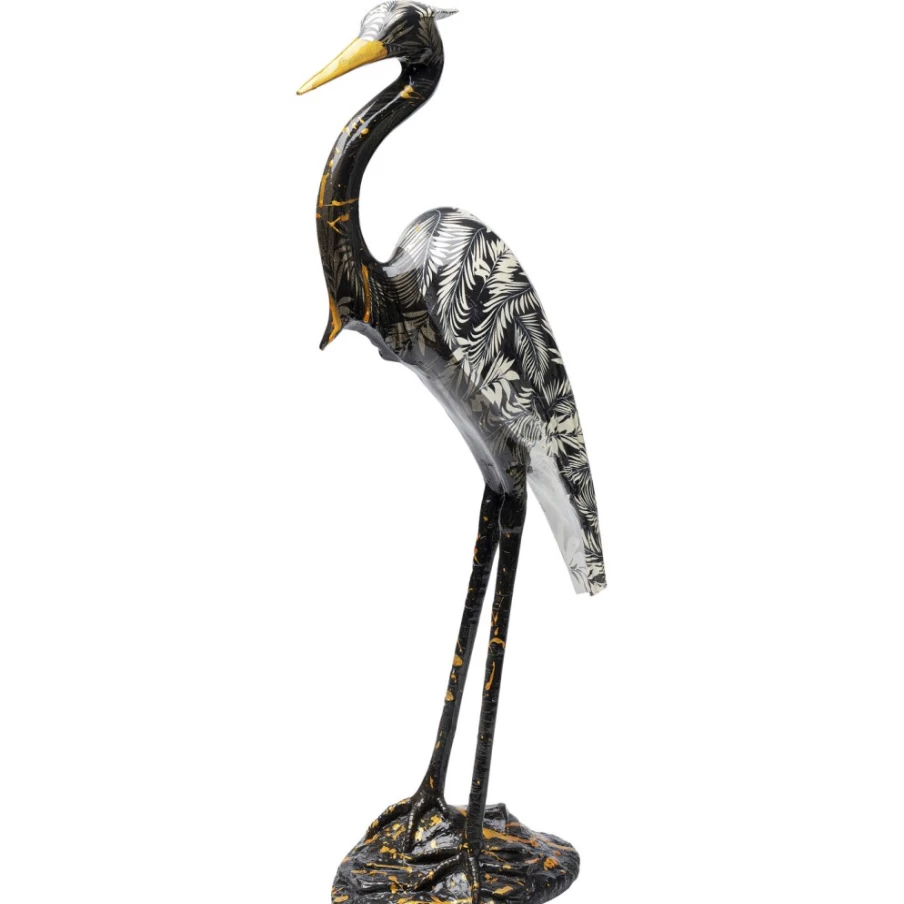 "KARE Design Modern Heron Sculpture - 70cm Tall Black Deco Figurine for Home Decor"