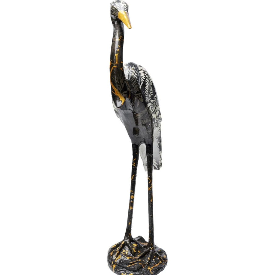 "KARE Design Modern Heron Sculpture - 70cm Tall Black Deco Figurine for Home Decor"