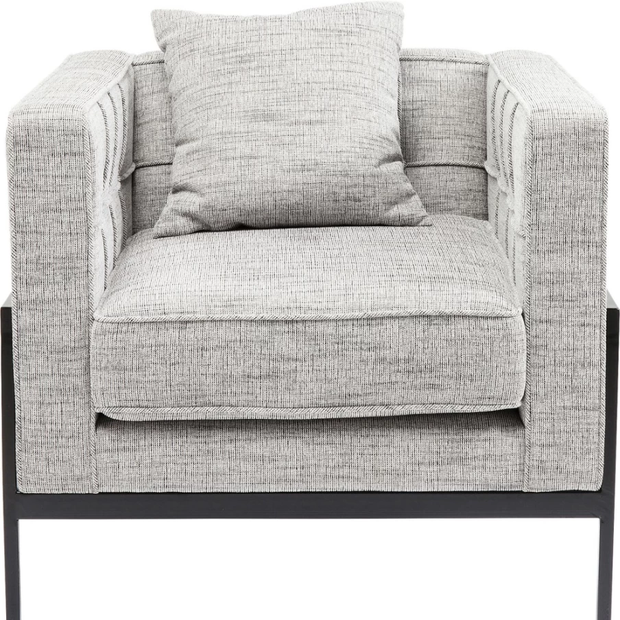 "KARE Design Modern Armchair Loft Style in Salt & Pepper Fabric"
