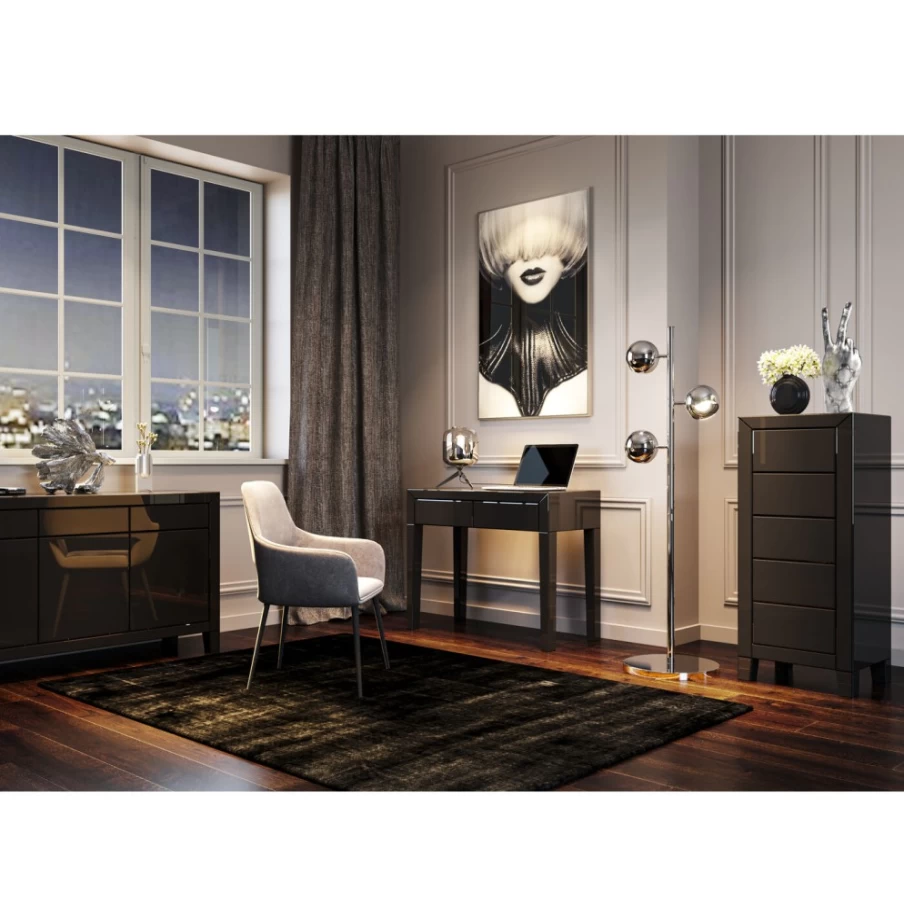 "KARE Design Luxury Grey Console Table with Push Drawer – Modern Stylish Entryway Furniture"