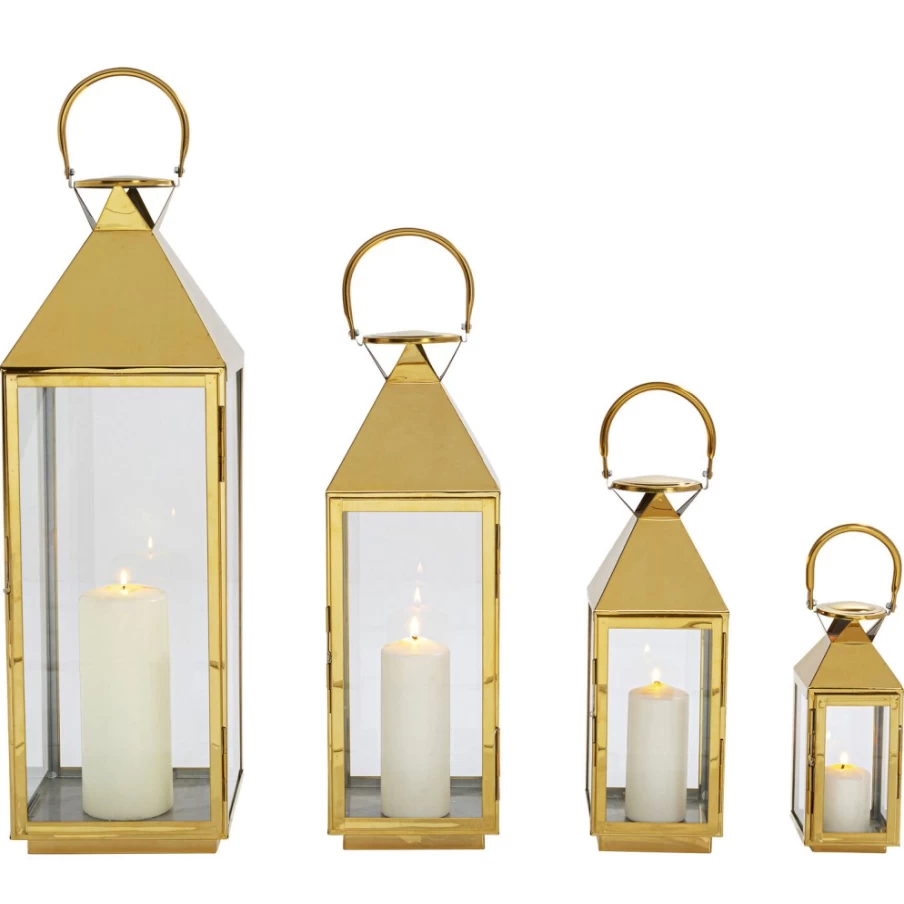 KARE Design Gold Giardino Lantern Set of 4 Outdoor Garden Decor