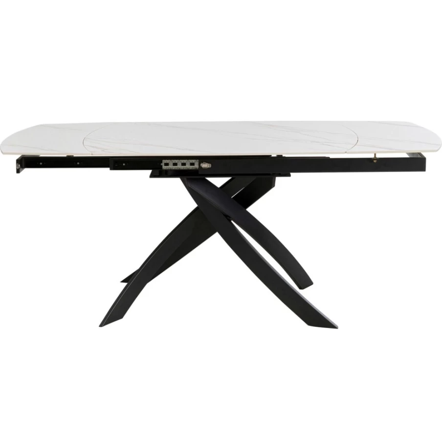 KARE Design Modern Extension Dining Table Twist Onyx 120x90cm (30+30) Adjustable Size